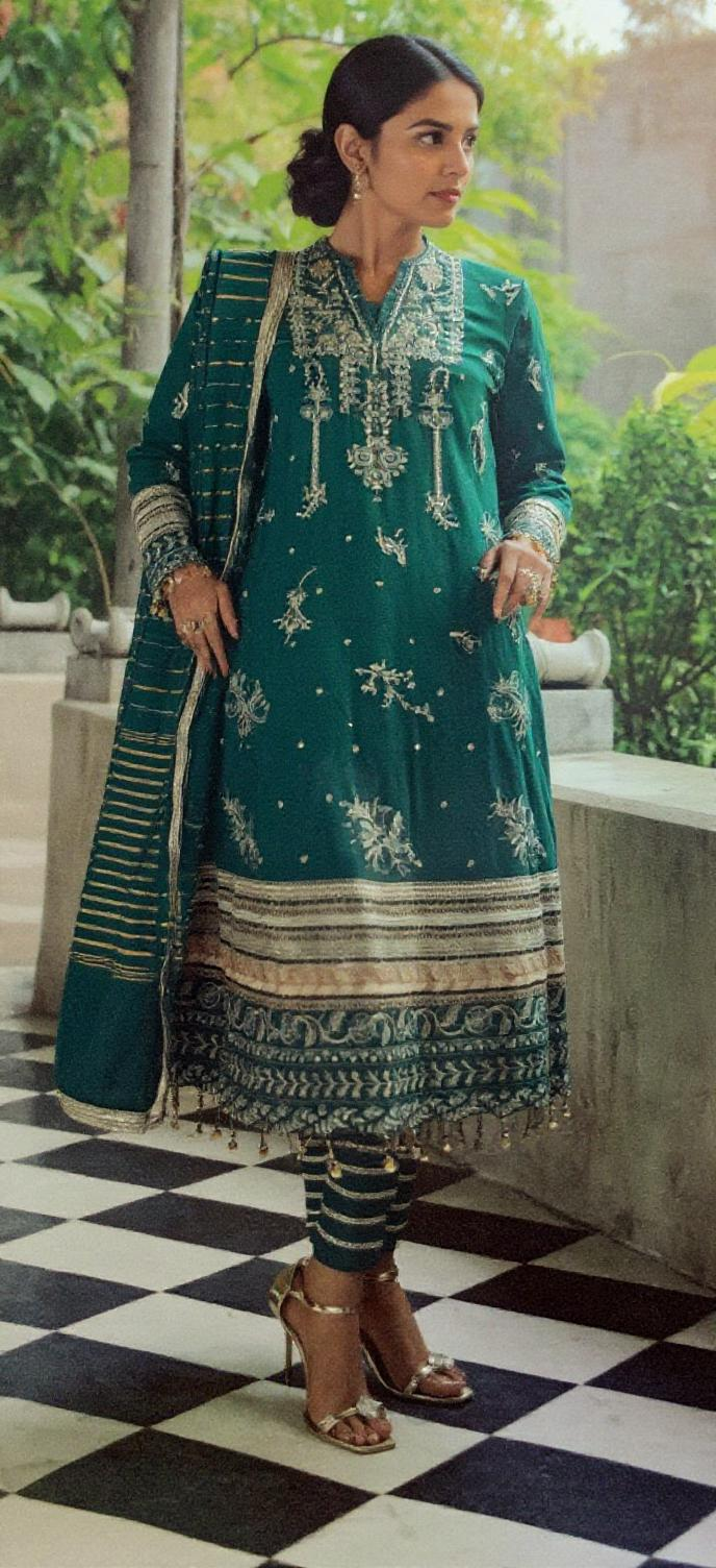 Chiffon Dyed Embroidred Dress By RAAYA (Unstiched) Sethi Brothers